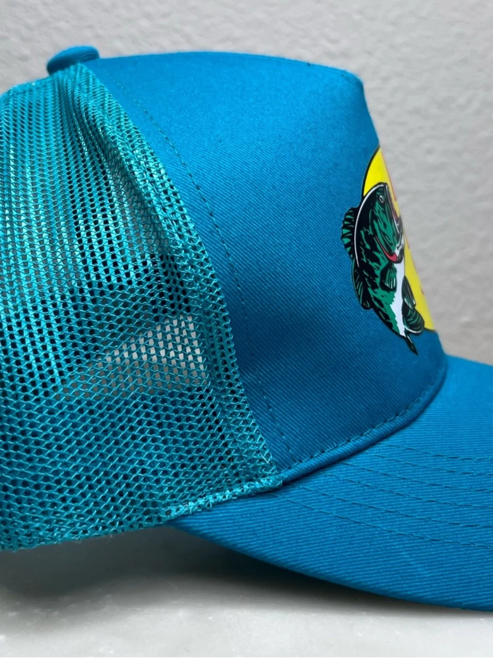 Bass Pro Shops Blue Trucker Hat with Yellow Logo
